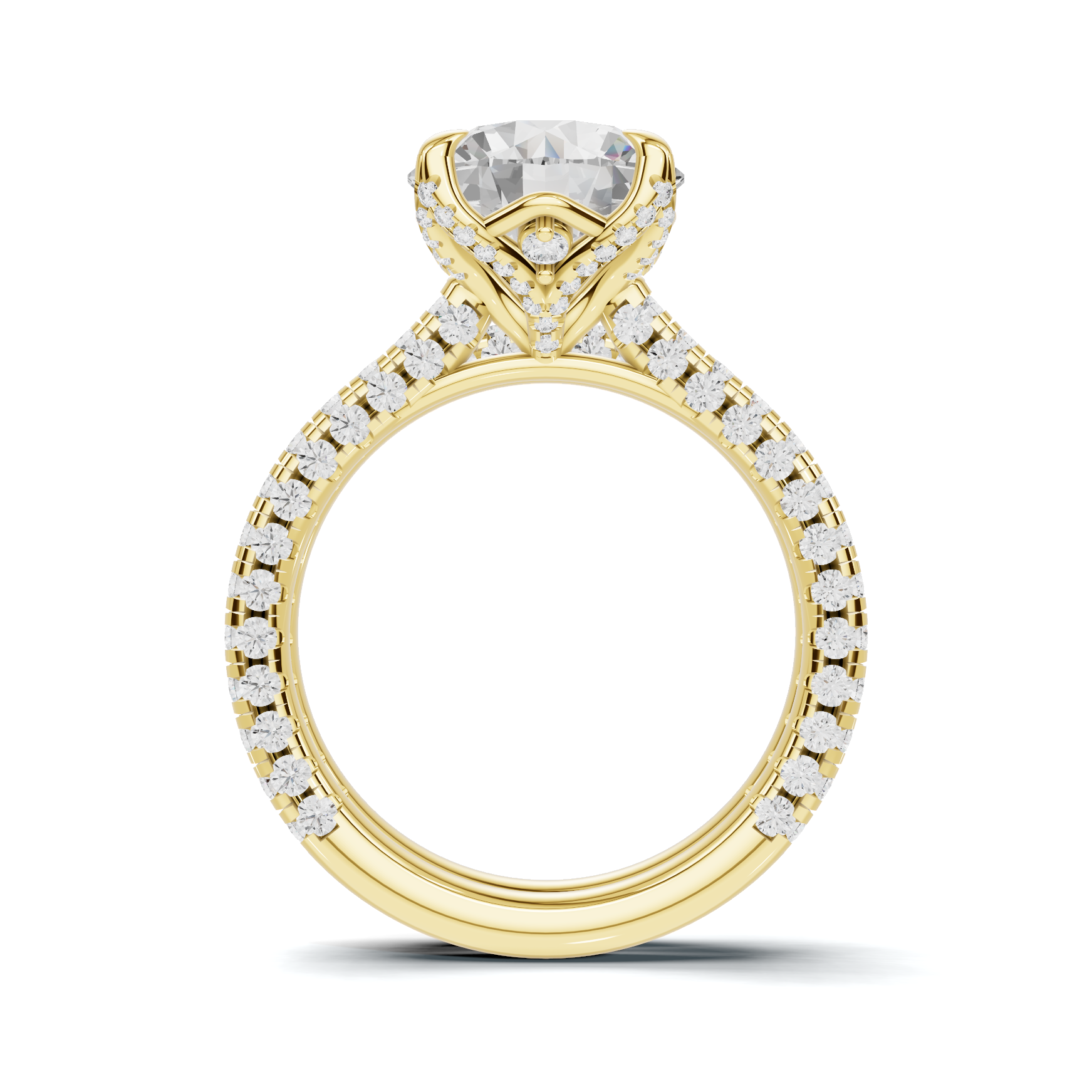 Pave Ring 14K Yellow Gold