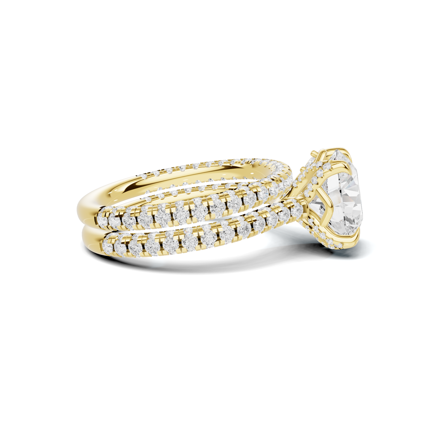 Pave Ring 14K Yellow Gold