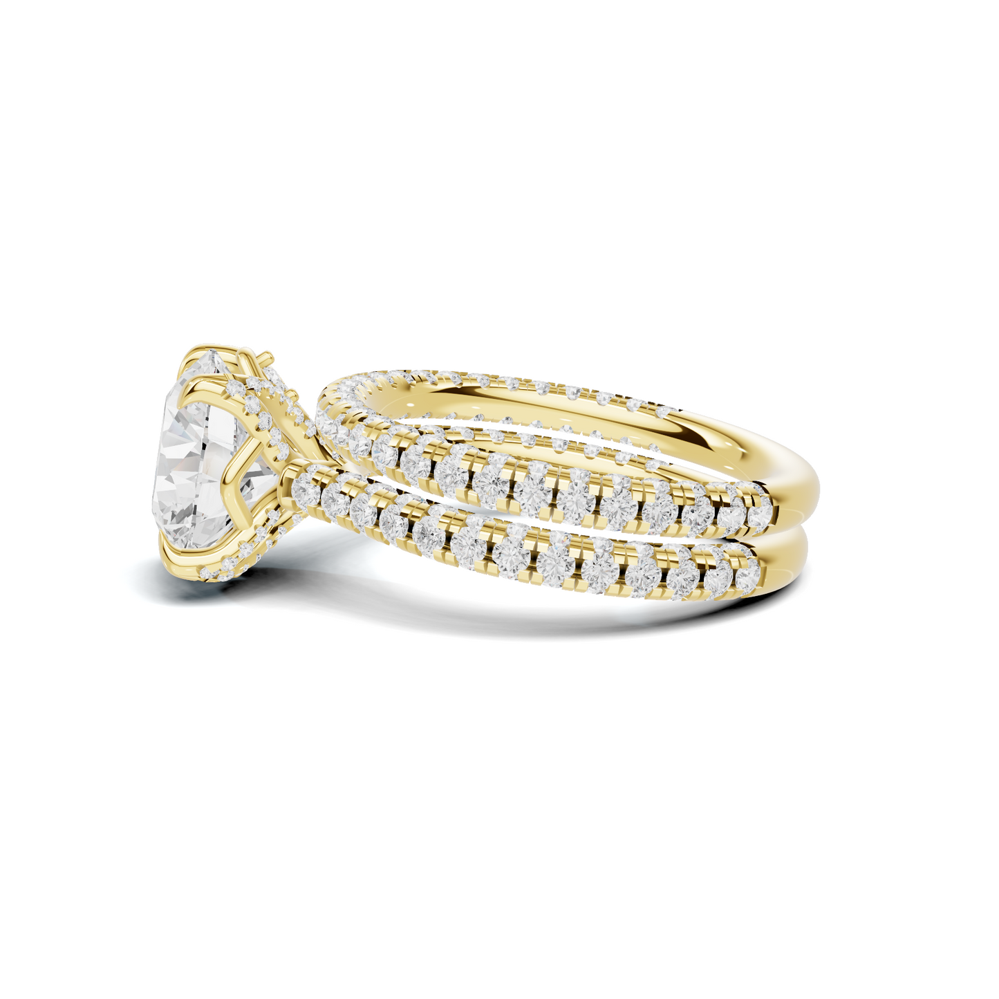 Pave Ring 14K Yellow Gold