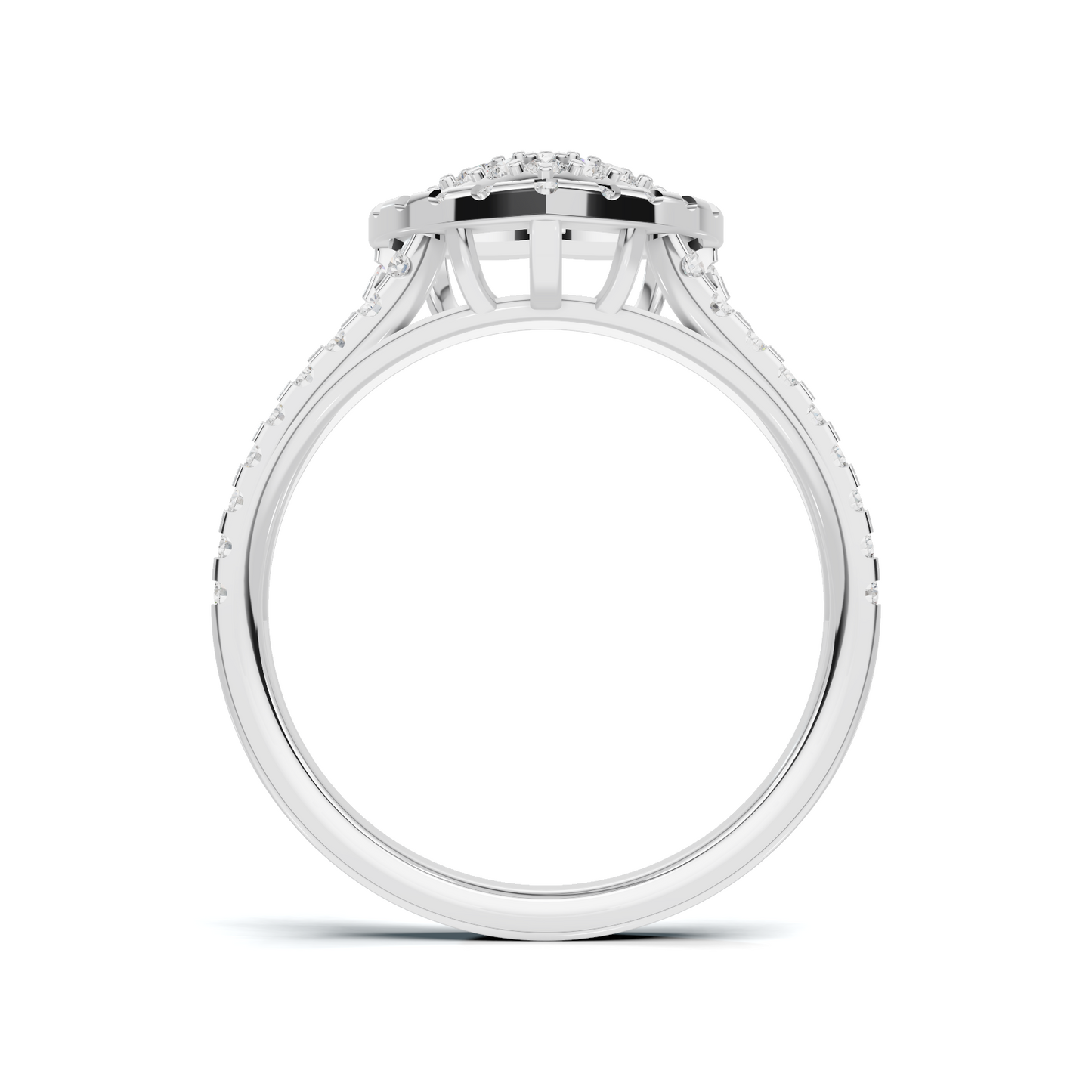 Paved Heart Cluster Ring 14K White Gold