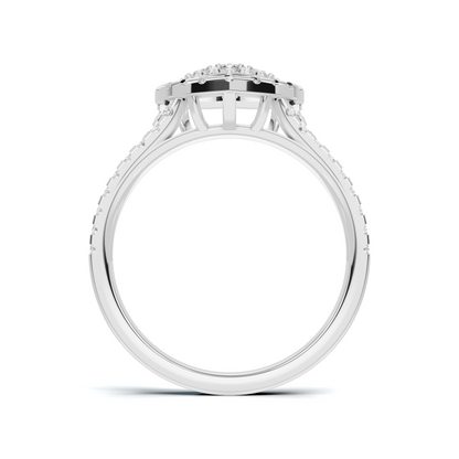 Paved Heart Cluster Ring 14K White Gold