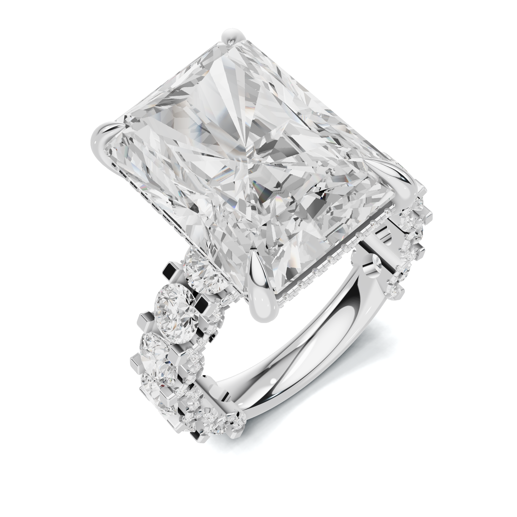 Exquisite Brilliance Statement Ring 14K White Gold