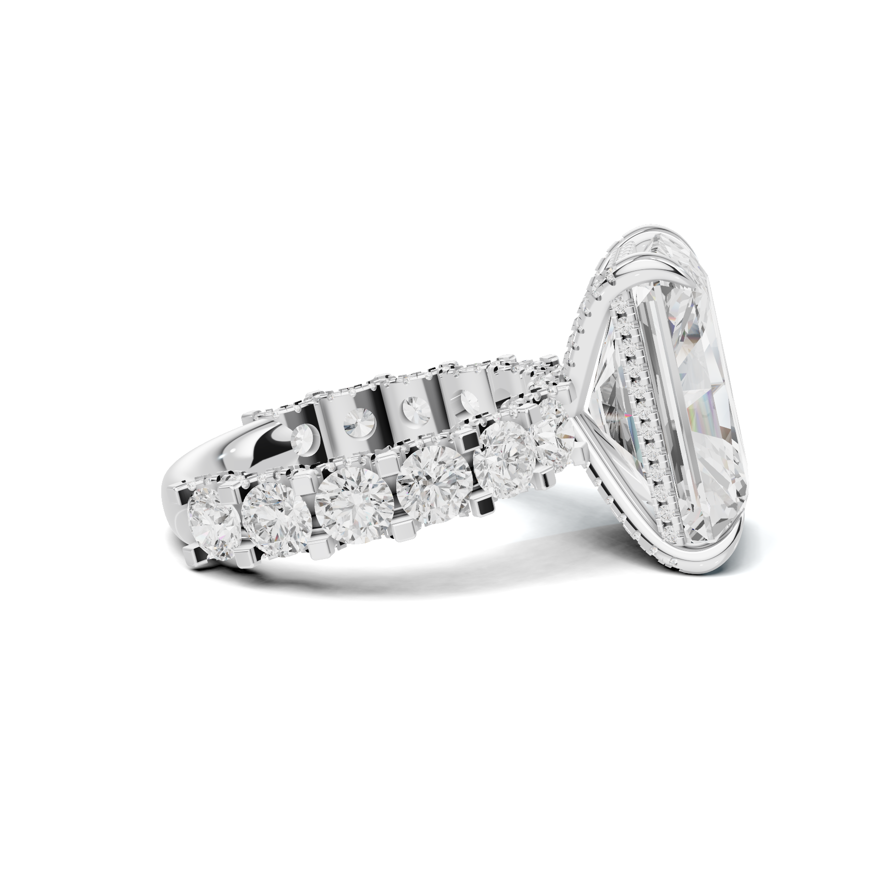 Exquisite Brilliance Statement Ring 14K White Gold