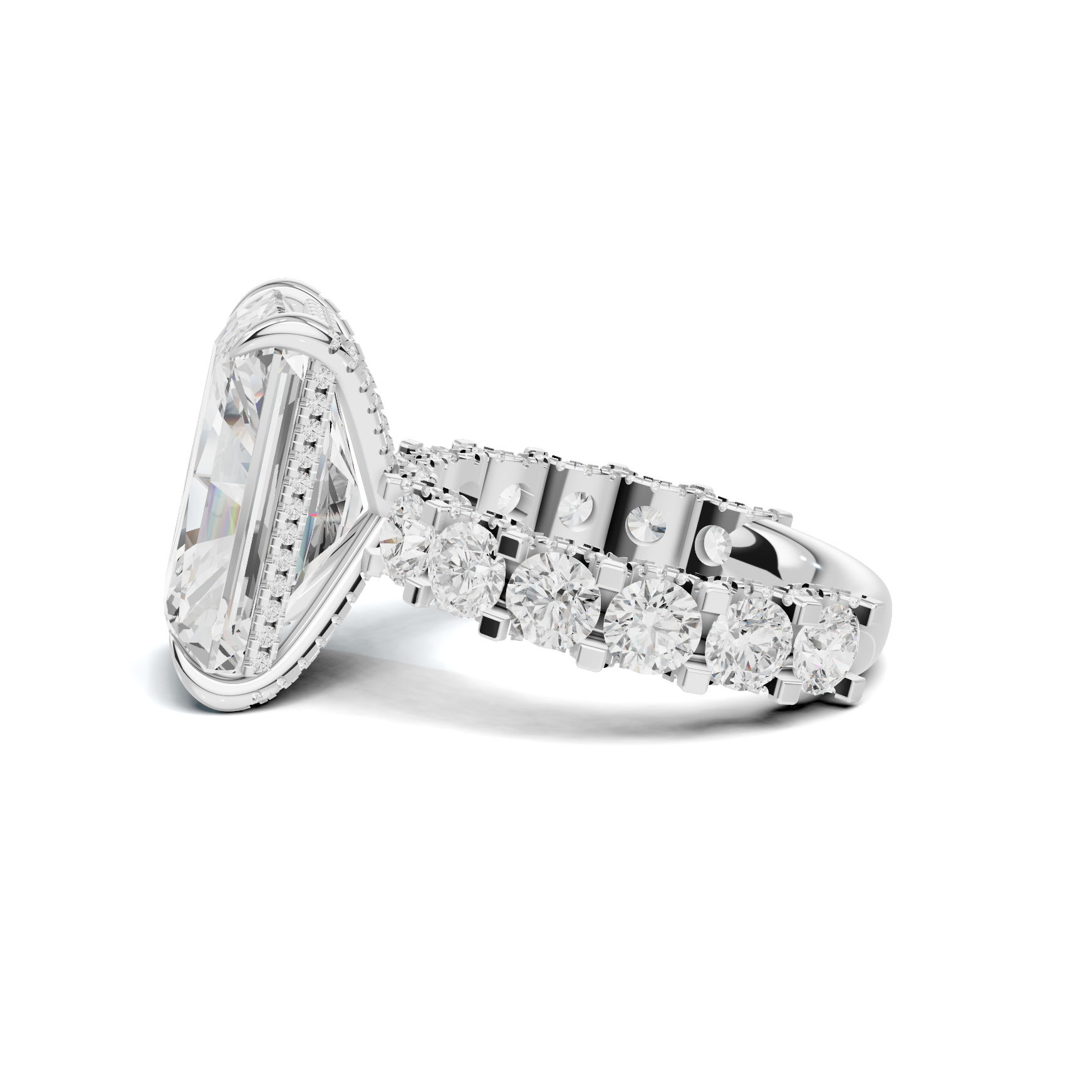 Exquisite Brilliance Statement Ring 14K White Gold