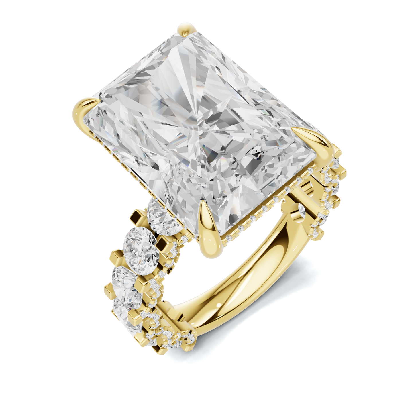 Exquisite Brilliance Statement Ring 14K Yellow Gold