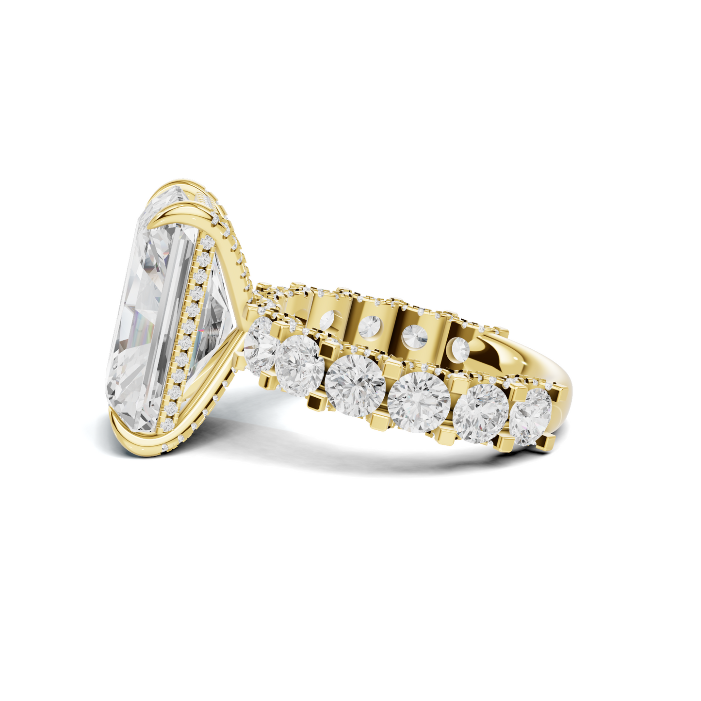 Exquisite Brilliance Statement Ring 14K Yellow Gold