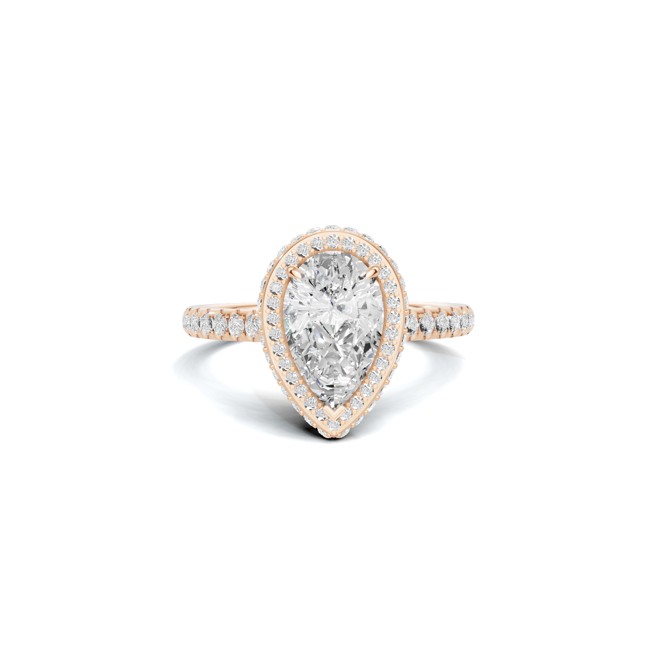 Elegant Halo Ring 14K Rose Gold