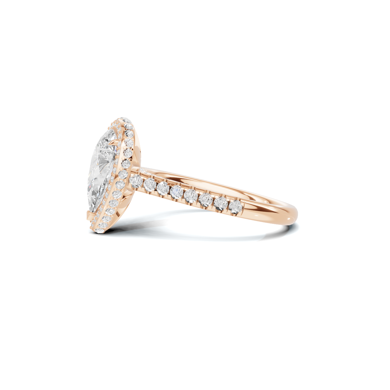 Elegant Halo Ring 14K Rose Gold