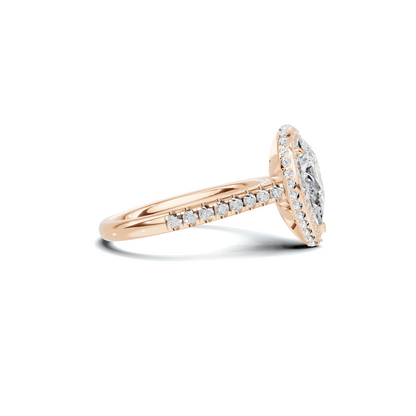 Elegant Halo Ring 14K Rose Gold