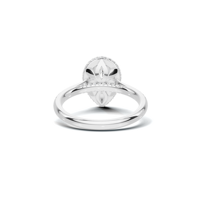Elegant Halo Ring 14K White Gold