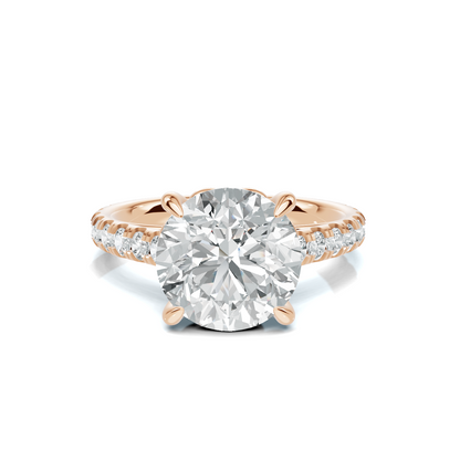 Round Pave Setting Ring 14K Rose Gold