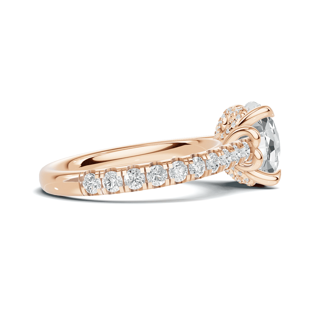 Round Pave Setting Ring 14K Rose Gold