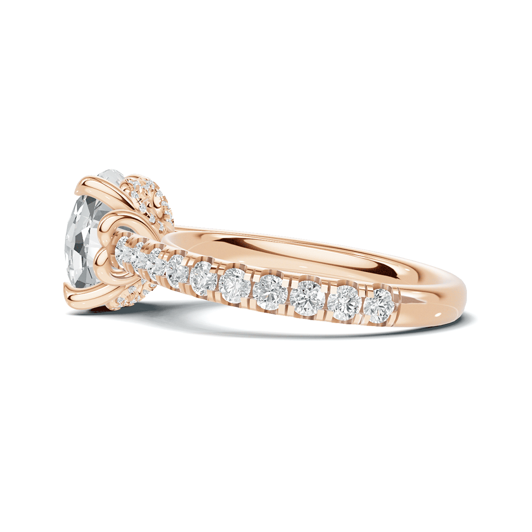 Round Pave Setting Ring 14K Rose Gold