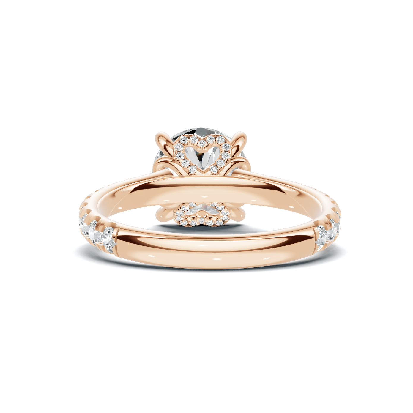 Round Pave Setting Ring 14K Rose Gold