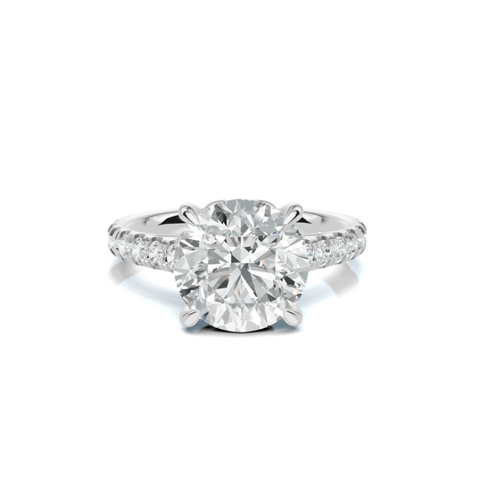 Round Pave Setting Ring 14K White Gold