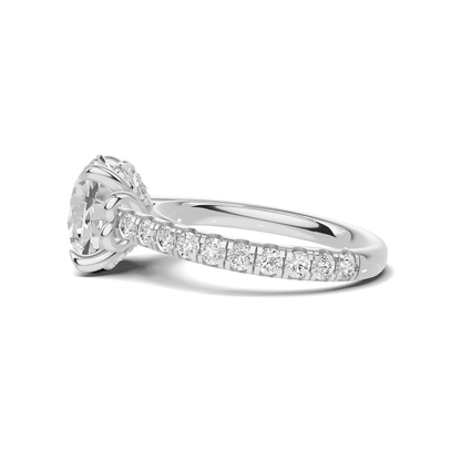Round Pave Setting Ring 14K White Gold