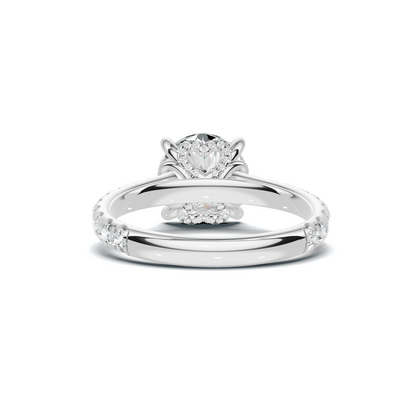 Round Pave Setting Ring 14K White Gold