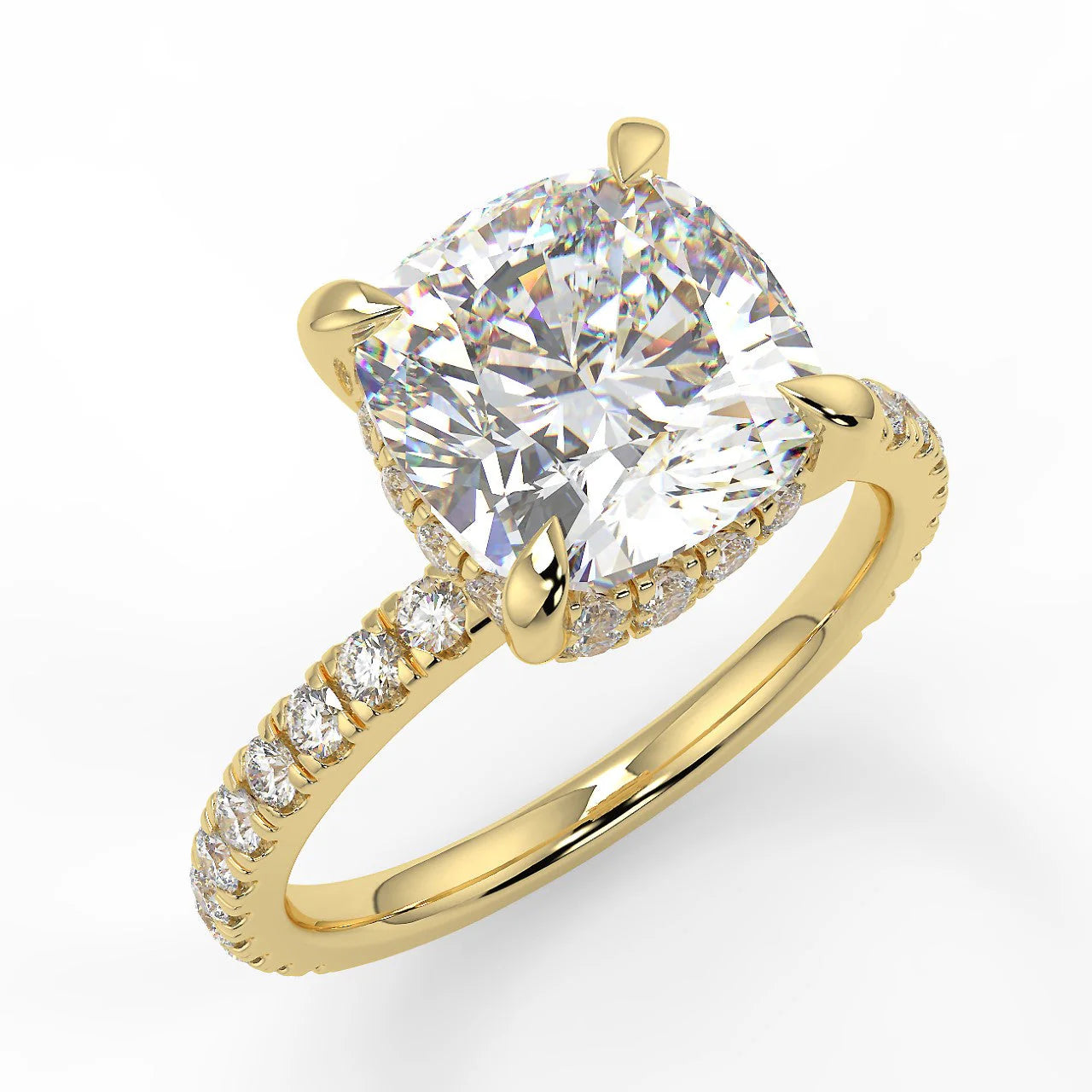10k Gold Round Cut Lab Diamond Ring
