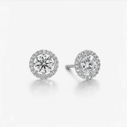 Moissanite Round Errings Round Cut 925 Sterling Silver