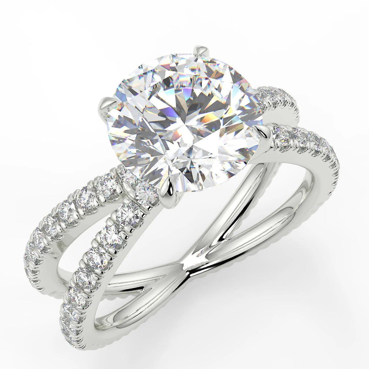 10k Gold Round Cut Lab Diamond Ring