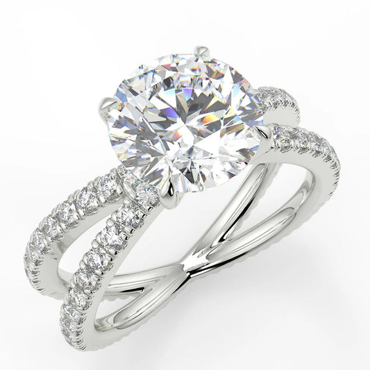 10k Gold Round Cut Lab Diamond Ring