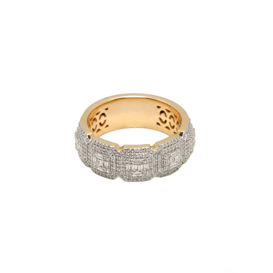 10K Two-Tone Yellow & White Gold Semi-Eternity Square Lab Diamond Ring