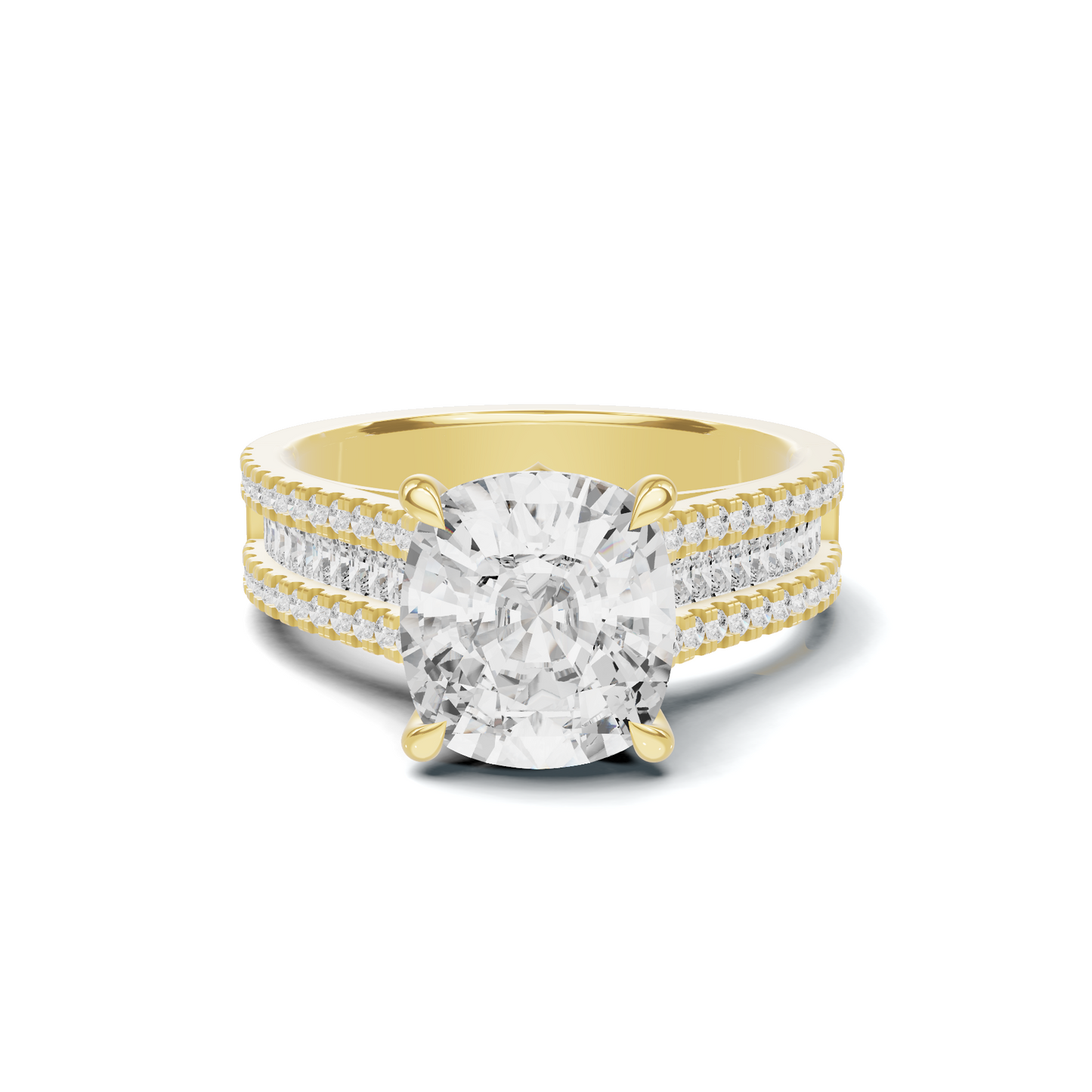 Baguette Accent Statement Ring
