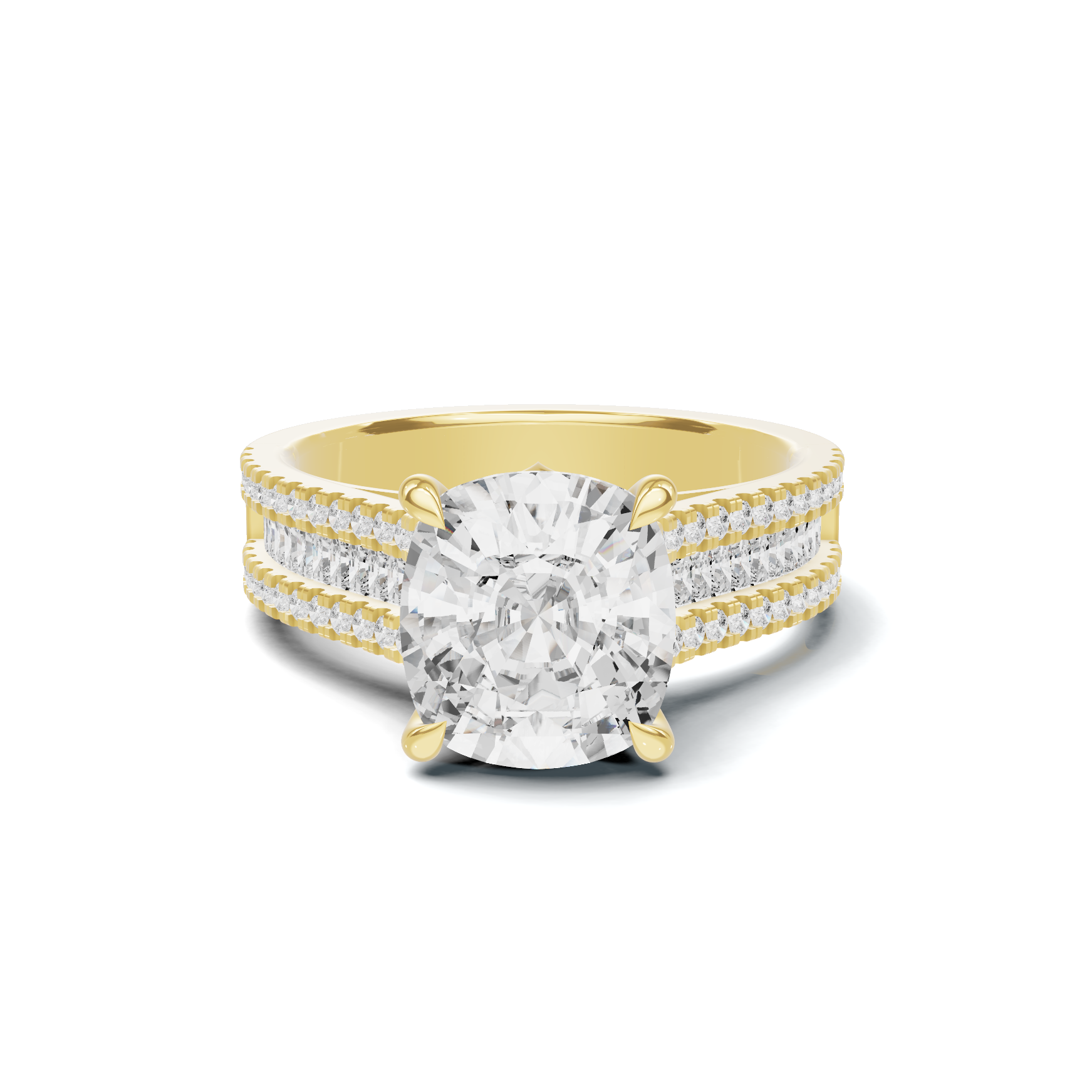 Baguette Accent Statement Ring