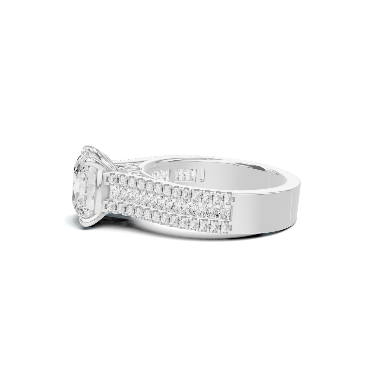 Baguette Accent Statement Ring