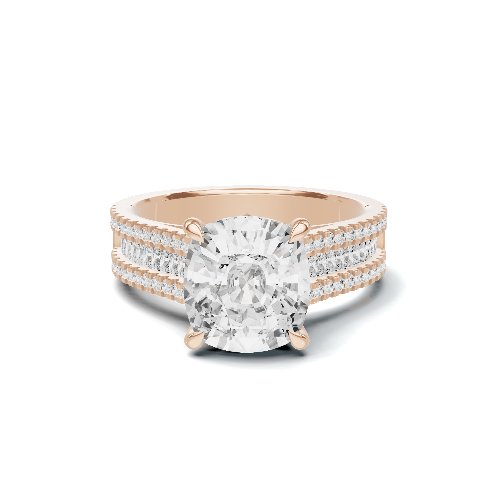 Baguette Accent Statement Ring