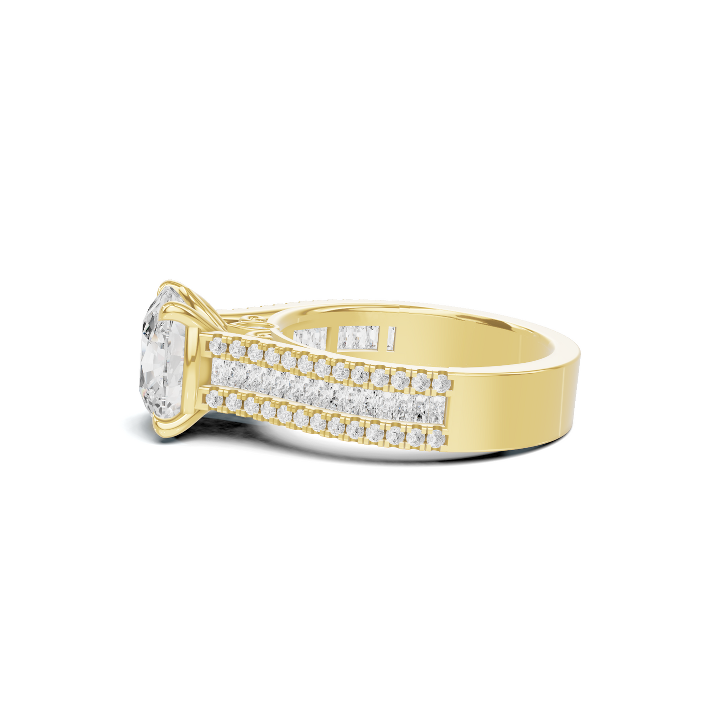 Baguette Accent Statement Ring