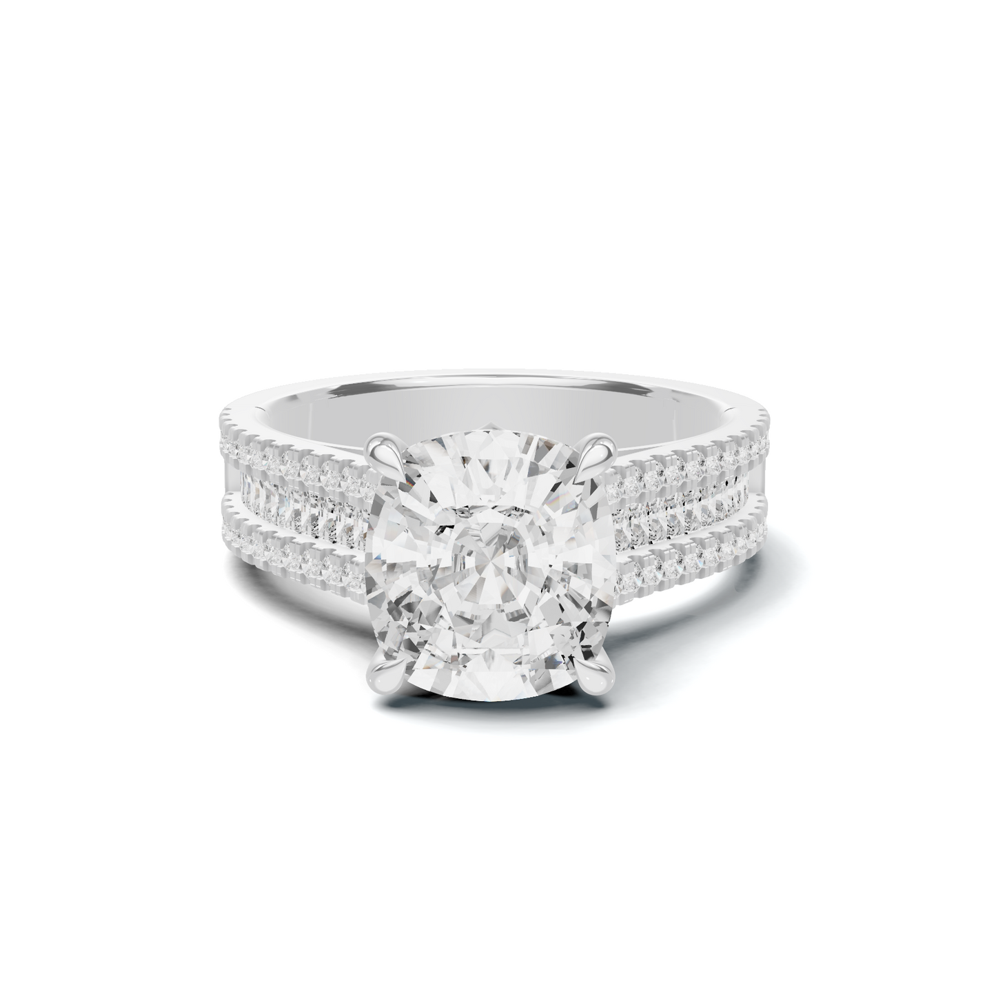 Baguette Accent Statement Ring