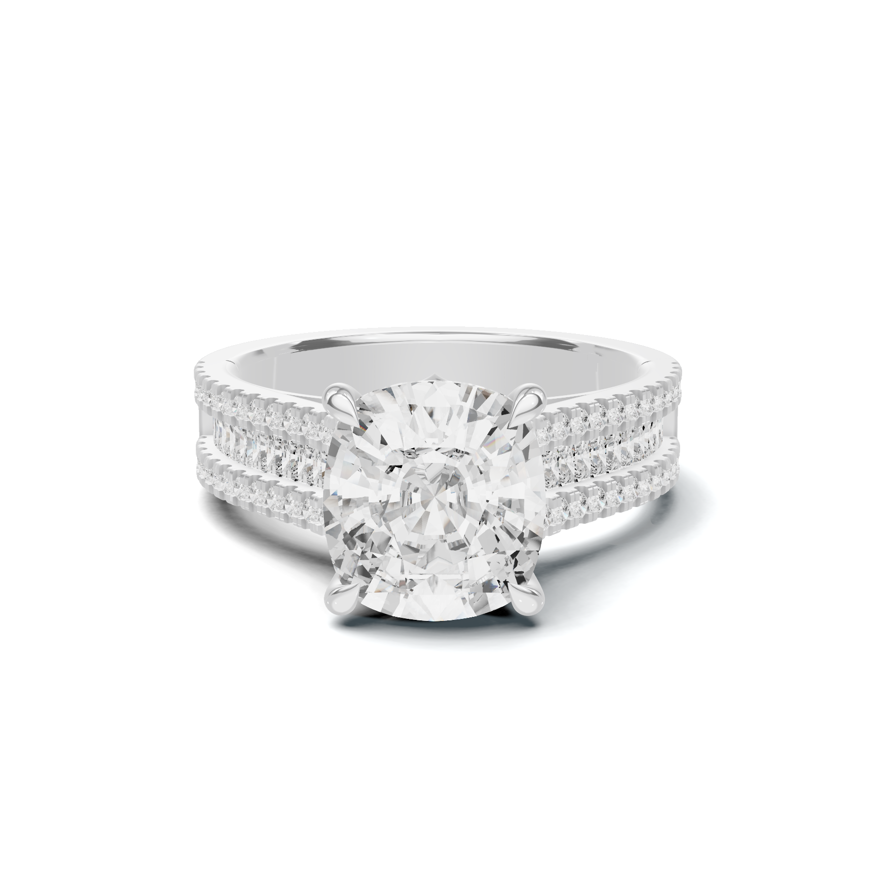 Baguette Accent Statement Ring