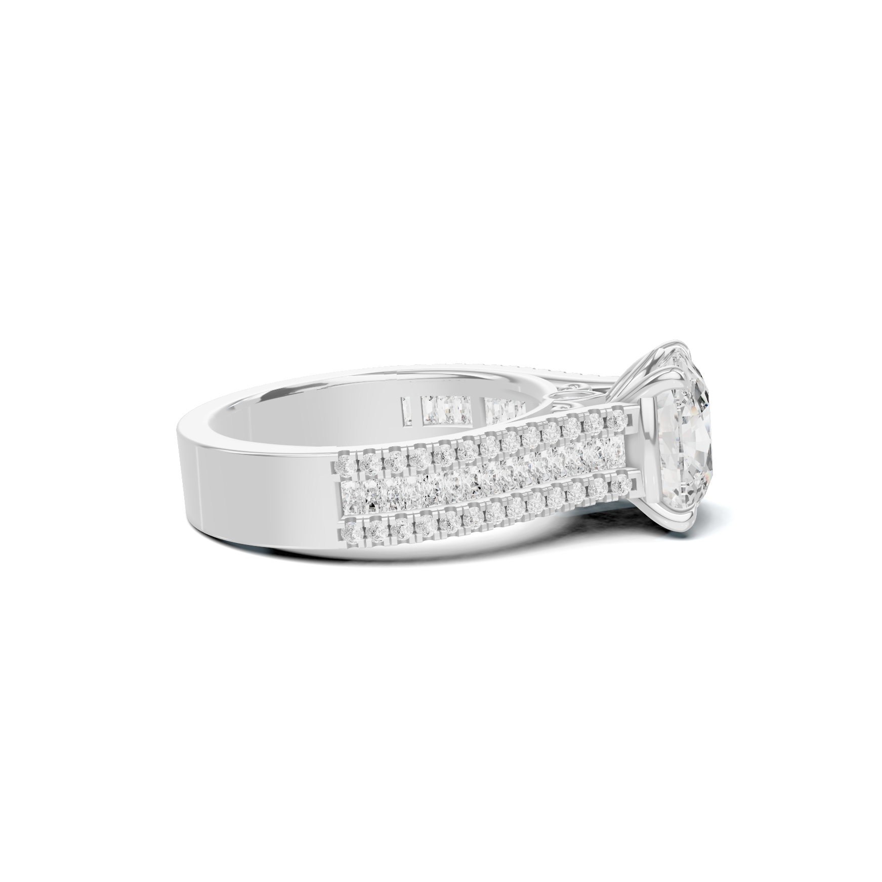 Baguette Accent Statement Ring