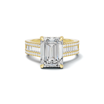 Baguette Detailed Statement Ring