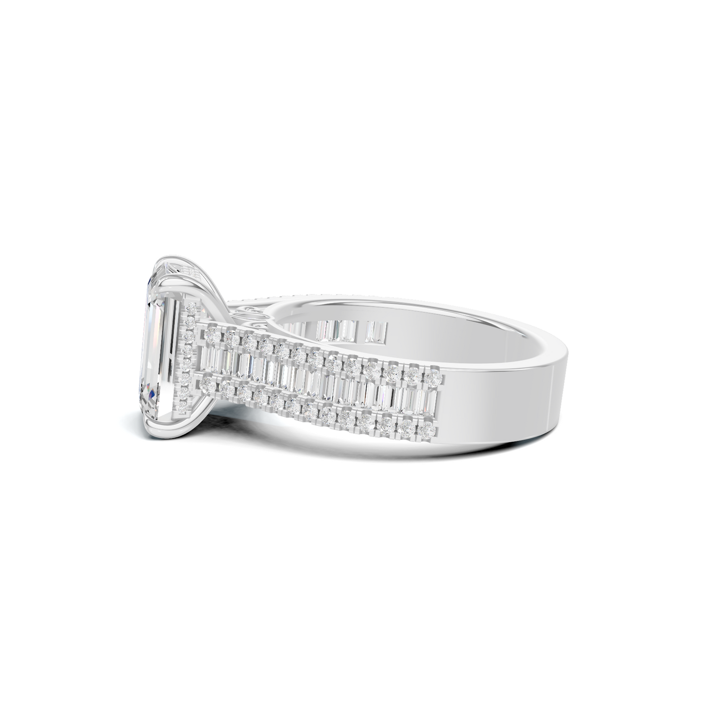 Baguette Detailed Statement Ring