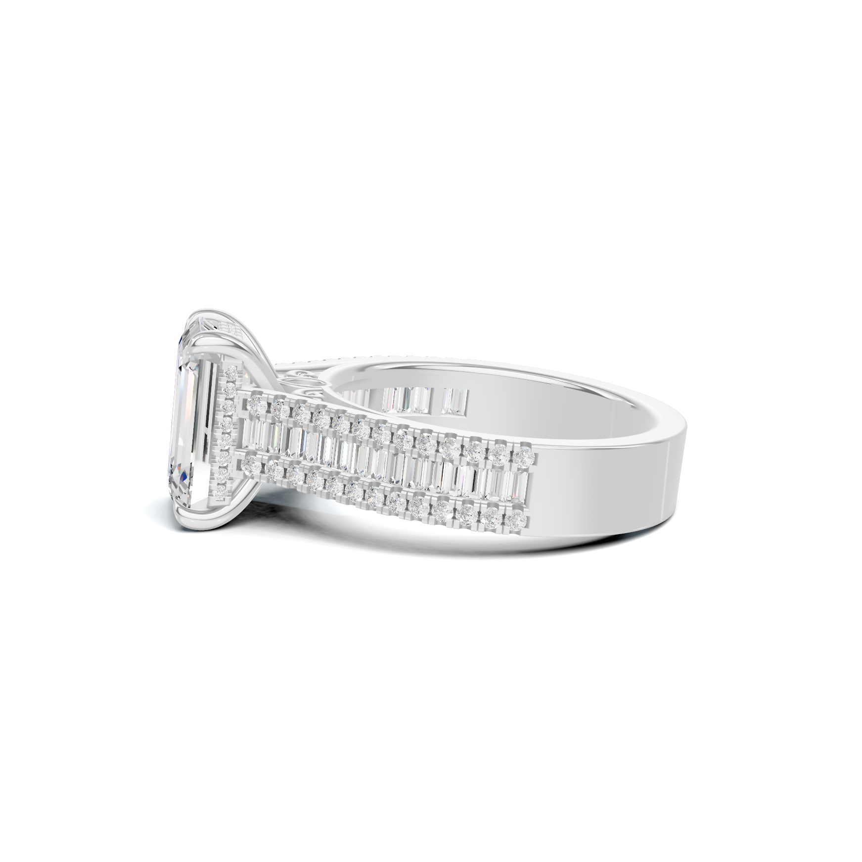Baguette Detailed Statement Ring