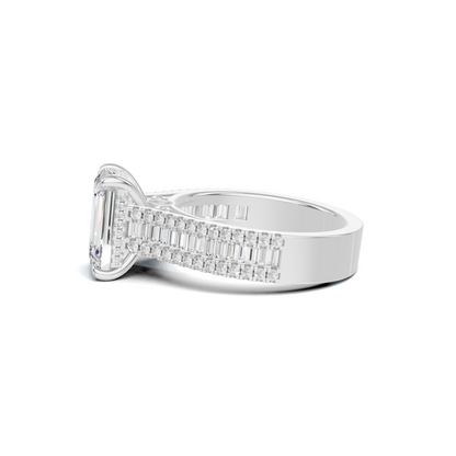 Baguette Detailed Statement Ring