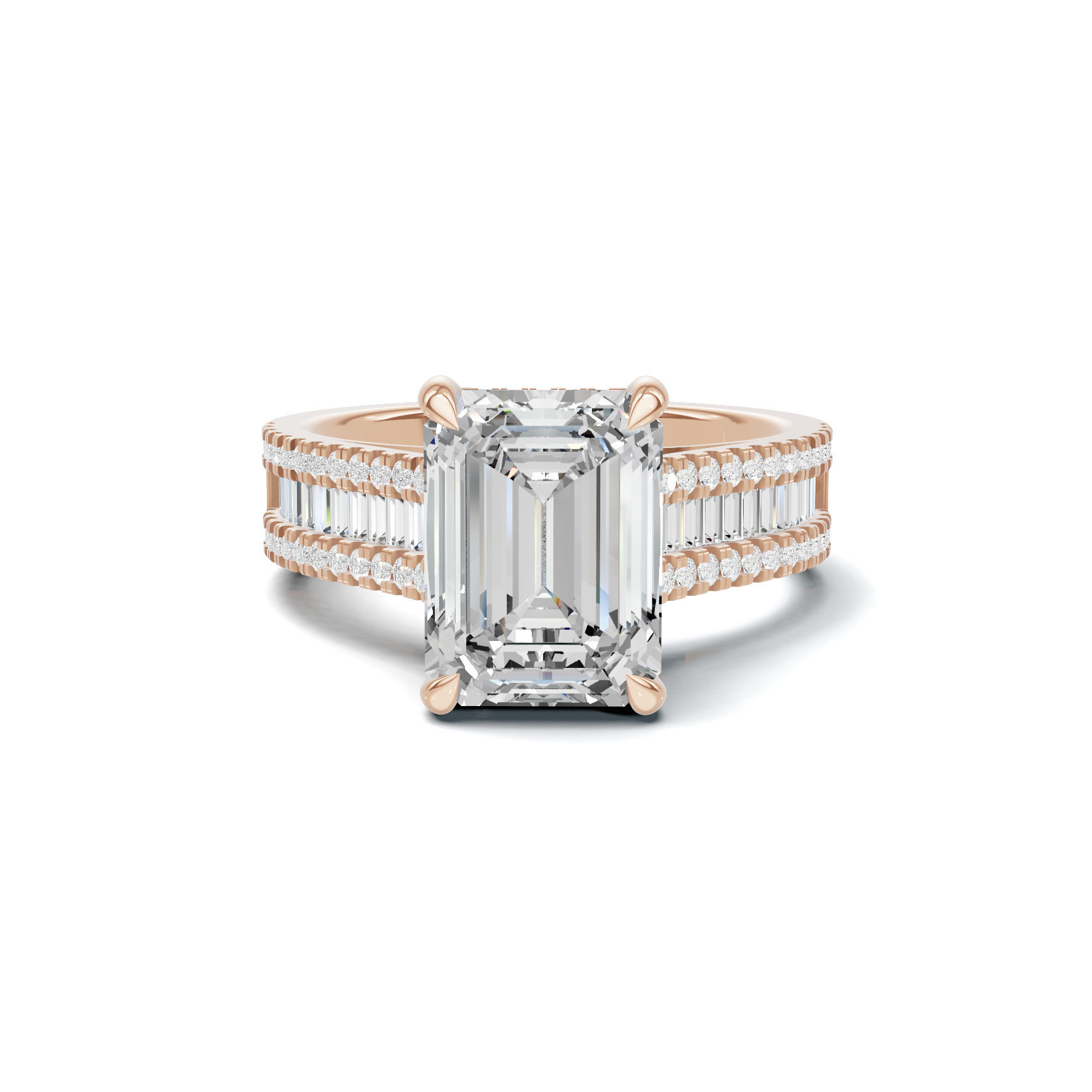 Baguette Detailed Statement Ring