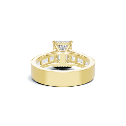 Baguette Detailed Statement Ring