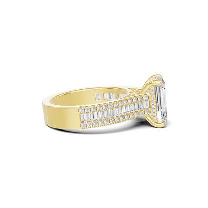 Baguette Detailed Statement Ring