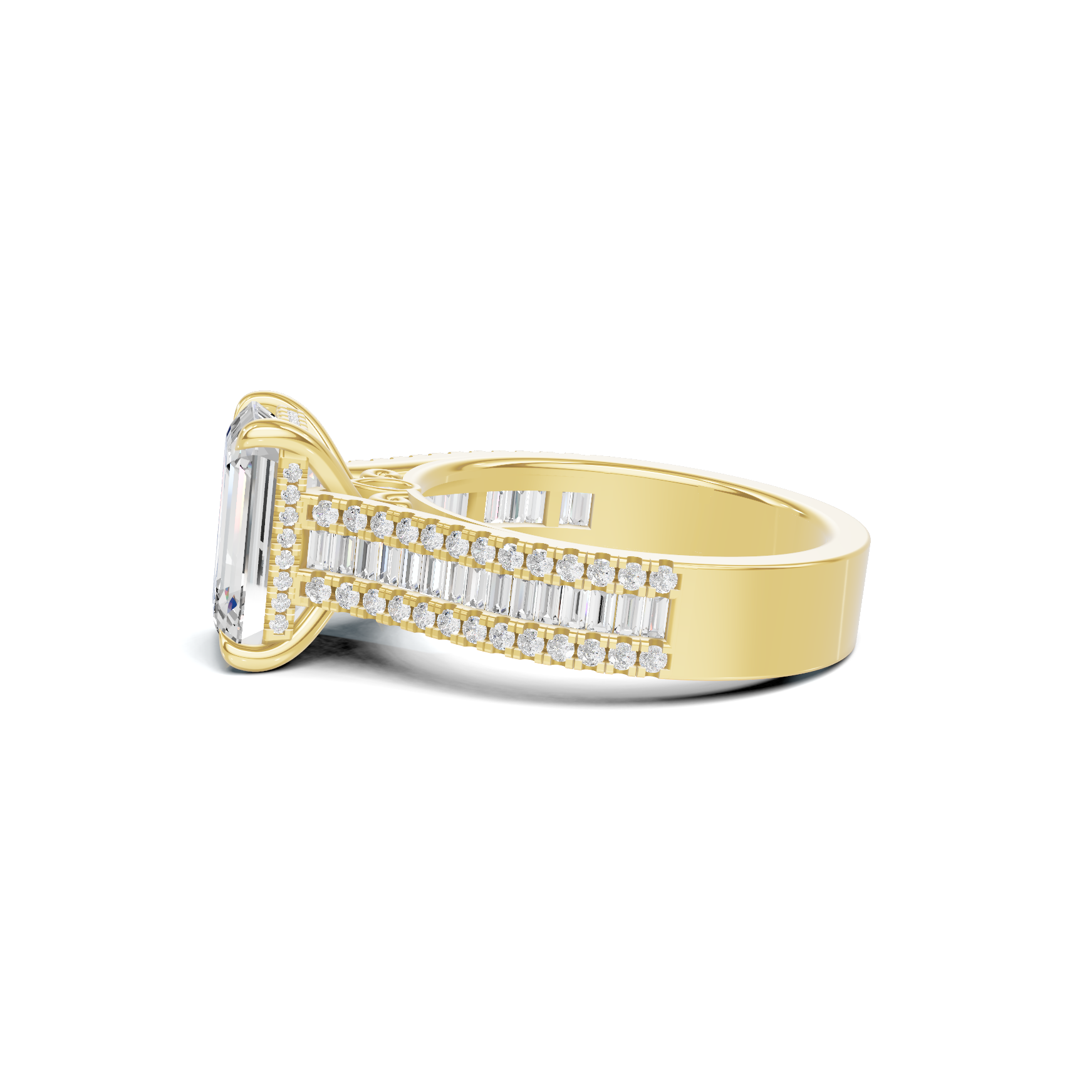 Baguette Detailed Statement Ring