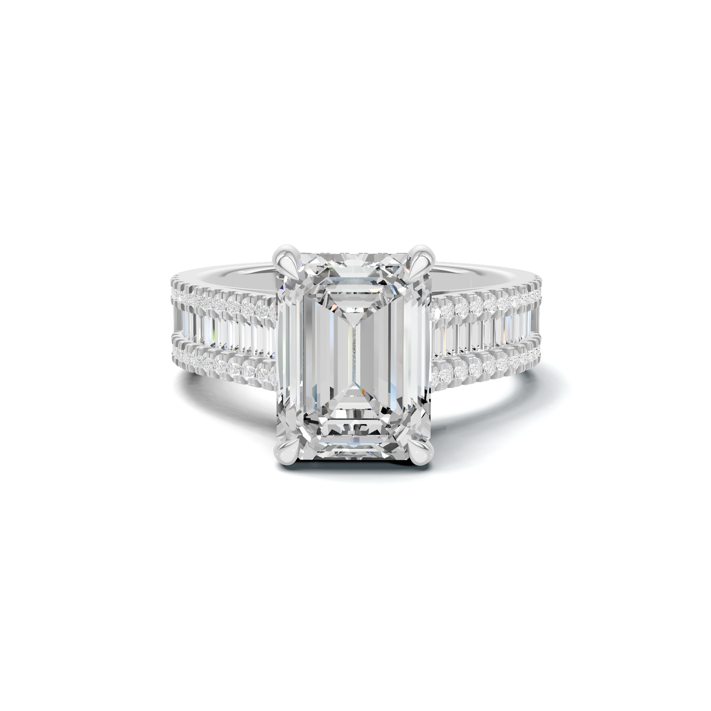 Baguette Detailed Statement Ring