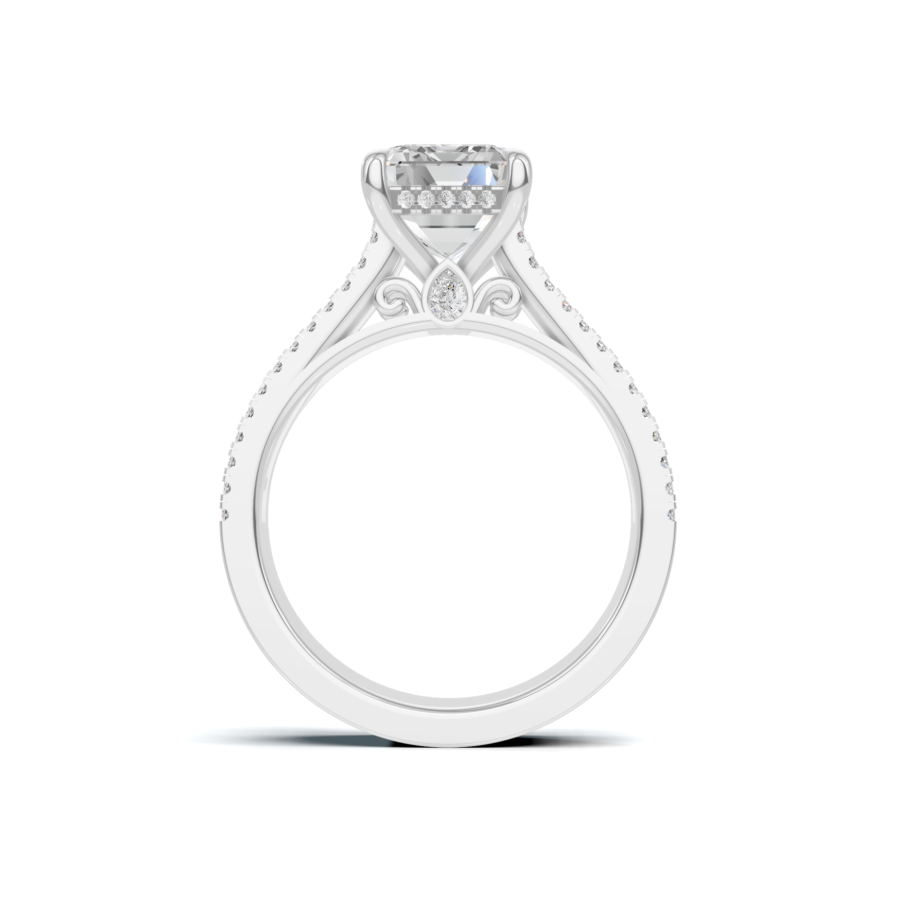 Baguette Detailed Statement Ring