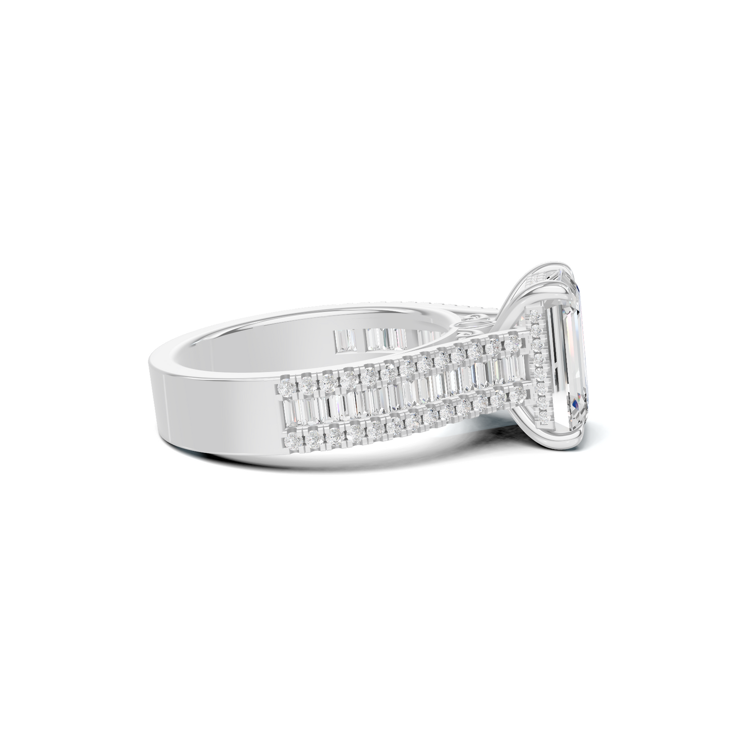 Baguette Detailed Statement Ring