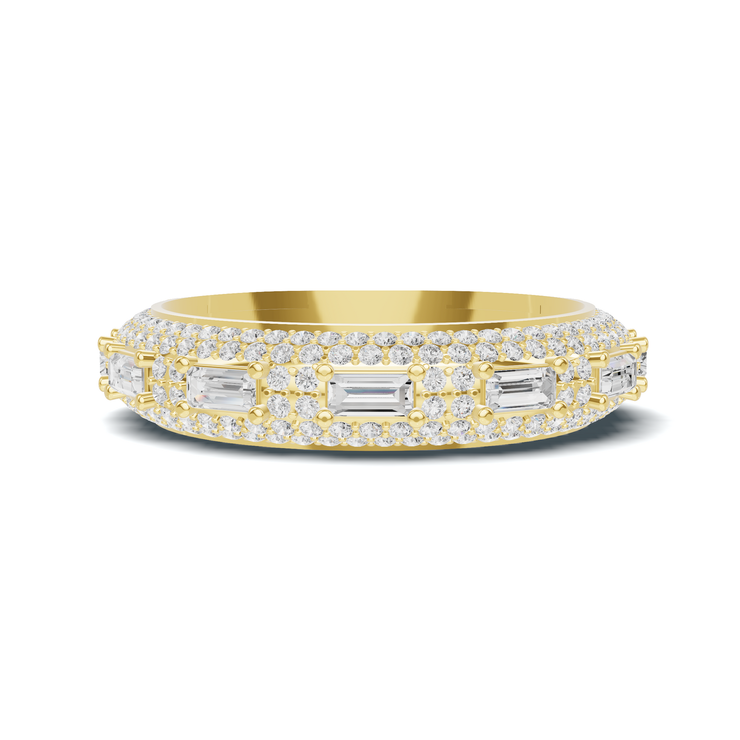 Baguette Pave Eternity Ring