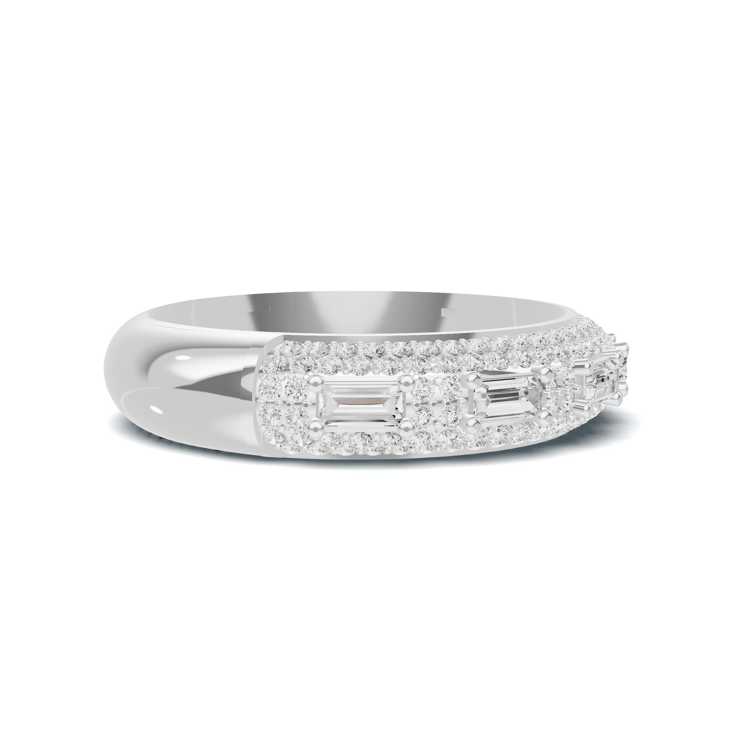 Baguette Pave Eternity Ring