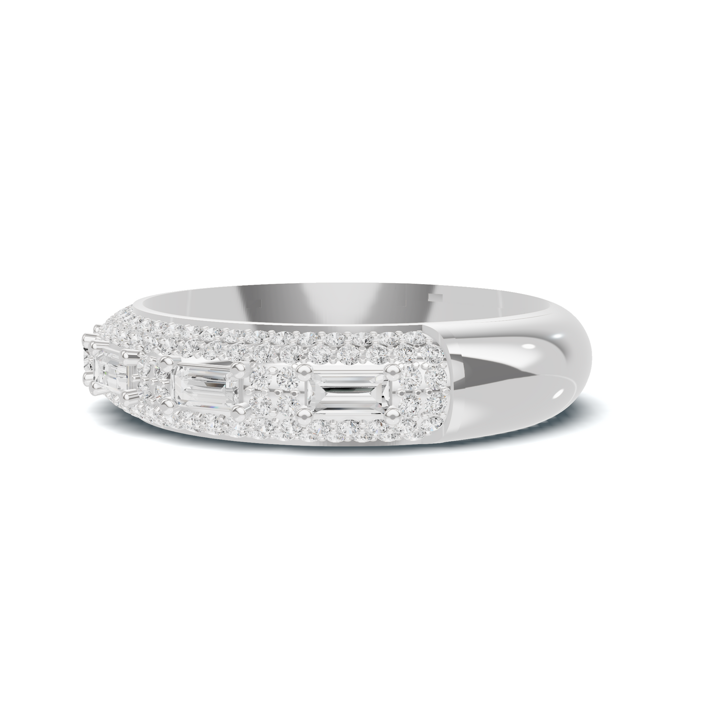 Baguette Pave Eternity Ring