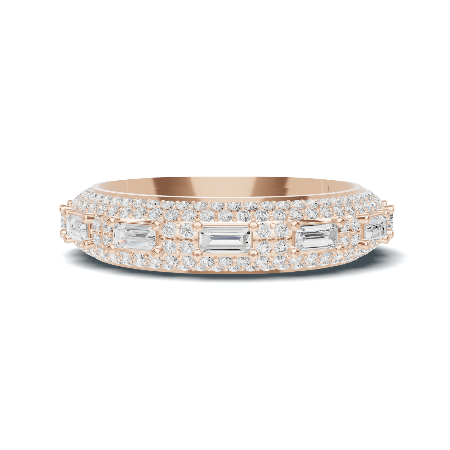 Baguette Pave Eternity Ring