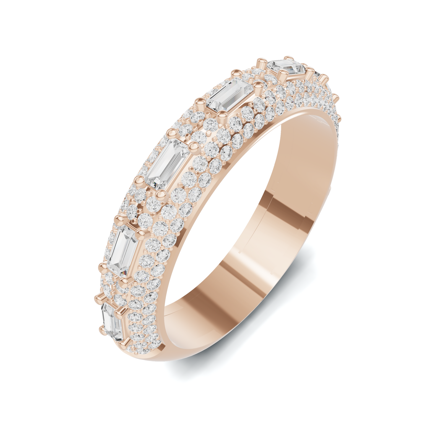 Baguette Pave Eternity Ring